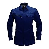 (BURTLE) バートル 夏用作業服 作業着 長袖シャツ（生地薄め・ポリエステル85%・綿15%) (7093-ku) ネイビー　S