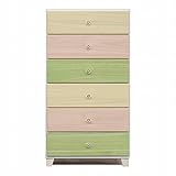 カントリー風 幅60cm 6段ハイチェスト 脚付き 桐タンス 完成品