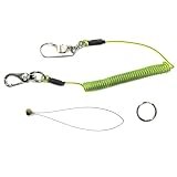 スーパーツール(SUPERTOOL) 安全ロープ(ステンレスワイヤー芯・ダイレクトキャッチフック付) 1kg用 イエローグリーン AR430DY [安全帯 落下防止 電気工事 高所での安全作業]