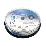Lazos ブル-レイディスク BD-R 1回録画用データ-＆ビデオ対応(25GB 130min）1-6倍速ホワイトプリンタブル10枚スピンドルケース
