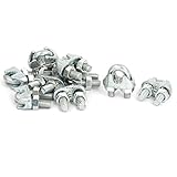 uxcell ワイヤーロープクリップ Uクランプ Uボルト 直径5mm メタルワイヤーケーブル 10個入り