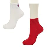 (チャンピオン)Champion クォーターレングス　ビッグロゴソックス２足組 HJ （015）ホワイトXレッド 19-24cm CMSBH203