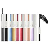 LIANGNISHI 9色マスカラ、ロングカール、長持ちウォータープルーフマスカラ-05# ローズレッド