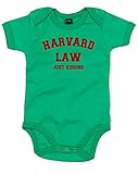(ハーバード　ロー、　なんてね。) Harvard Law, Just Kidding, プリント　ベビースーツ - グリーン/Burgundy 12-18 ヶ月