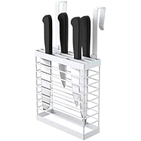 SRIWATANA 包丁差し 包丁刺し 包丁ラック ナイフラック キッチンナイフ収納 8本入り 防錆 穴なし 包丁収納 シンク下 扉裏側用 ホワイト