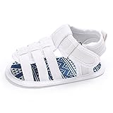 (カエルフロッグ)男の子のサンダル　男児　涼しいサンダル　赤ちゃんのサンダル　柔らかい綿布　軽量　快適　マジックテープ付け　ボーイズサンダル　ソフト底の靴　ベビーシューズ　ホワイト　0-6ヶ月に対応 