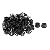 uxcell ケーブルスナップブッシング　配線グロメット プラスチック ブラック スナップイン ケーブルブッシュ