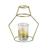 Healifty アイロンテーブルの装飾花瓶のアイロンヴィンテージホームデコレーションドライフラワー（ゴールドの菱形のボトル）