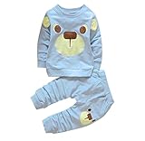 rukiwa幼児用ベビー男の子キッズBearプリントシャツトップス+ロングパンツ カラー: ブルー