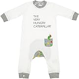 2017年 春物 はらぺこあおむし 天竺 ポケット付き モンキーロンパース カバーオール THE WORLD OF ERIC CARLE オフホワイト◇80cm