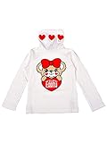 (アースマジック) EARTHMAGIC ハートワッペンハイネックロングTシャツ 140cm ホワイト