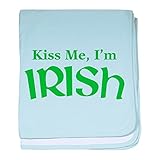 CafePress – Kiss Me , I ' m Irish – スーパーソフトベビー毛布、新生児おくるみ ブルー 061723600425CD2