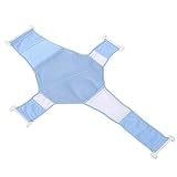 新生児幼児安全Bathtub Bath Net SeatサポートNetクロスシェイプ調節可能なマットパッド赤ちゃんToddleシャワーCradleコットン ブルー Yosoo