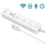 Koolertron Wifi スマートコンセントAC電源 三連＋ 二つのUSBポート 家庭用プラグコンセント Google Homeと連携可能