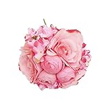 Hommy ウェディング ブーケ バラ 造花 結婚式 花束 花嫁 豪華 フラワーガール ローズ (バラ色)