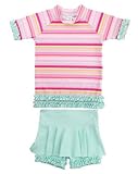 RUFFLE BUTTS ラッフルバッツ ラッシュガード ビキニ 水着 ベビー キッズ スイムウエア （サイズ：6-12m、カラー：Fancy Stripe-Skirted) [並行輸入品]