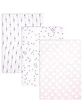Constellation Medley Swaddle Blankets - pink/white by Hudson Baby