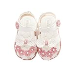 LAZA 可愛い ベビー 女の子 サンダル 靴下 つま先 保護 お花 おしゃれ きれいめ 子供 各サイズ 夏 水泳 海 女児　カラー ホワイト (内寸13cm)