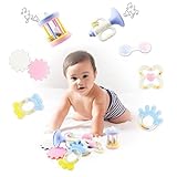 FAVTOY ISLAND - 7 Pieces Baby Rattle Teether Educational Infants Instrumental Gift Toy Set - Rose Qu