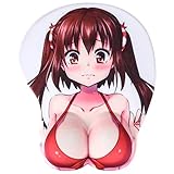 立体3d マウスパッド リストレスト 一体型 低反発 アニメ おっぱい 柔らかい 可愛い 手首クッション ゲーミング 人間工学 疲労低減 P