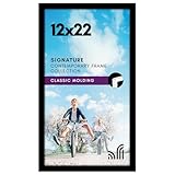 Americanflat 12x22インチ 写真フレーム ブラック - エンジニアードウッドフォトフレーム 光沢プレキシガラスカバーと壁掛け用金具付き