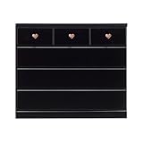 アルファタカバ かっこいい女性チェストシリーズ タバサチェスト 100cm幅4段 ブラック(ハートピンク)