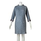 (ニッセン) nissen 【 マタニティ 授乳服 産前 産後 】 チェック袖使い リブニット風 コクーン ワンピース 授乳機能付き グレー マタニティLL