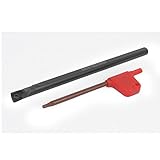 uxcell 内部スレッド切りバー 旋削工具ホルダ 　スチール製ブラック　S07K-SCLCR06