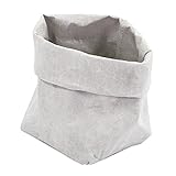 Baosity 全4色2サイズ　クラフト紙袋　 植物ホルダー　収納袋　自立袋　洗濯可能　全2サイズ4色　果物　キャンディー　お菓子　多目的 - グレー；8x8x15cm