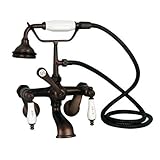 Barclay 4602-PL-ORB Wall-Mounted Tub Faucet with Hand Shower, Lever Handles and 5-Inch Spout [並行輸入品]