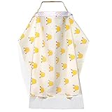 授乳カバー, KUCI® 綿100％ 授乳ケープ ポンチョ 授乳ストラップ付き 出産祝い 多用途フレキシブルラージ& 広々 360度安心 (Yellow)