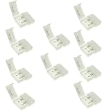 LZHU 10mm 2ピ SMD5050 5630単一色LEDランプ条 コネクタ切換箱継目なし釦 ストリップコネクタアダプタ用5050 5630単色LEDランプ条コネクター 10個
