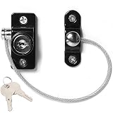2 x Window Restrictor Security Cable Child & Baby Safety Locks - Keyed Alike (Black) by White Hinge