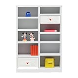 アルファタカバ ディズニー家具シリーズ セレクトミッキー 90cm幅書棚ロータイプ 取っ手ミッキーレッドクリスタル