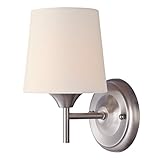 Westinghouse 6226000 Parker Mews One-Light Interior Wall Fixture, Brushed Nickel Finish with White L