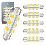 WiseShine 360度発光 44mm DC 12V 211-2 フェストーン LED 電球 ナチュラルホワイト スーパーブライト 561 578 LEDカーバルブ 自動車用 マップ ライト 無極性 (6個)