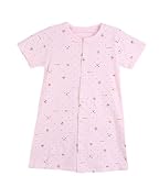 fulaixi 子供ベビー服 綿100％ 子供用 通気ネグリジェ 半袖パジャマ (110, ピンク)