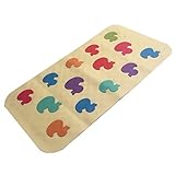meshion非スリップ浴槽マット非毒性、抗菌、Great Suctionsマットキュートデザインfor Family Kids | 27 " x 14 " (イエローButtomカラーDuck )