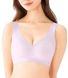 [チャーメイクボディ] anan掲載 ナイトブラ ノンワイヤー シームレス 脇高 24時間使える ブラジャー 昼夜兼用 スポーツブラ とろけるリッチナイトブラ (L, ラベンダーピンク（レースなし）)