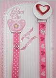Pink Heart Ribbon Pacifier Clip by Crystal Dream