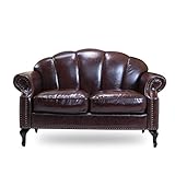 クラシックデモダン【シェルファ】二人掛け 貝殻モチーフソファ（ブラウン/フェイクレザー×ブラック）アンティーク ビンテージ ロマンティック かわいい おしゃれ プリンセス 姫系 エレガント【搬入・設置サービス】VS2P38K 家具 チェア 