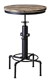バーテーブル ハイテーブル リフトテーブル ラウンドテーブル テーブル 机 高さ調整 インダストリアル ブラック