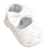 Tonsee ベビー シューズ 可愛い ちょう結び 付き PUレザー シューズ 幼児の靴 アンチスリップ (11cm, ホワイト)