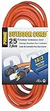 Prime Wire & Cable EC501725 25-Foot 14/3 SJTW Heavy Duty Outdoor Extension Cord, Orange [並行輸入品]