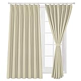 WONTEX 遮光カーテン 2枚組 断熱 防寒 目隠し UVカット ドレープカーテン ナチュラル ベージュ 幅100cm×丈200cm 形態