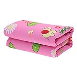 Baoblaze 全6色 赤ちゃん 防水シーツ おねしょシーツ 綿 3層 ベビー おむつ替えシート 洗える 通気　 - ピンク