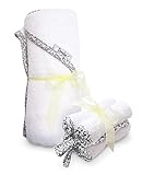 Frenchie Mini Couture 40"x30" (101 6cmx76 2cm)吸収性フード付きタオルとウォッシュクロスセット ホワイト (並行輸入)