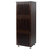 日本製(大川) 天然木タモ材使用 45幅3段扉キャビネット ブラウン 1328