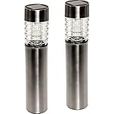 Bollard Path Lights by GreenLighting - Solar LED Light (Stainless Steel, 2 Pck) [並行輸入品]
