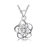 おしゃれ 花 ペンダント ジルコン ネックレス S925 シルバー ネックレス ジュエリー アクセサリー パーティー 結婚式 ウエディング 冠婚葬祭 ブラックフォーマル 入園式 卒園式 入学式 卒業式